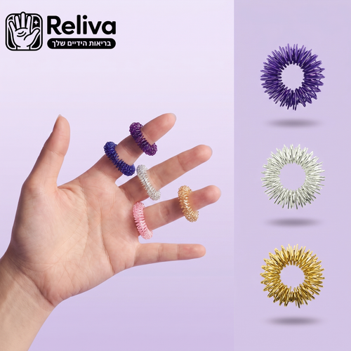 Reliva FingerFlex — סט של 10 טבעות עיסוי לאצבעות